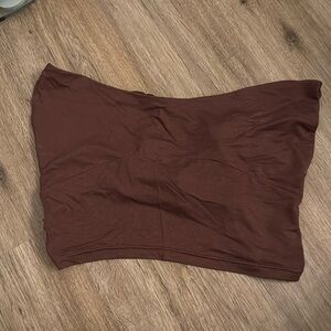 Brown Stretchy Crop Top